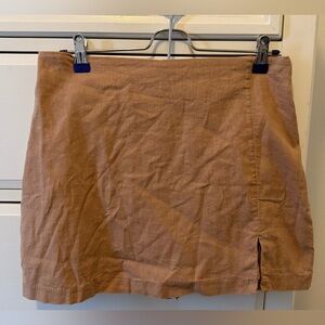 Abercrombie & Fitch Tan Mini Linen Skort with Slit